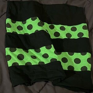 Rue21 Black and Green Polka Dot Mini Skirt